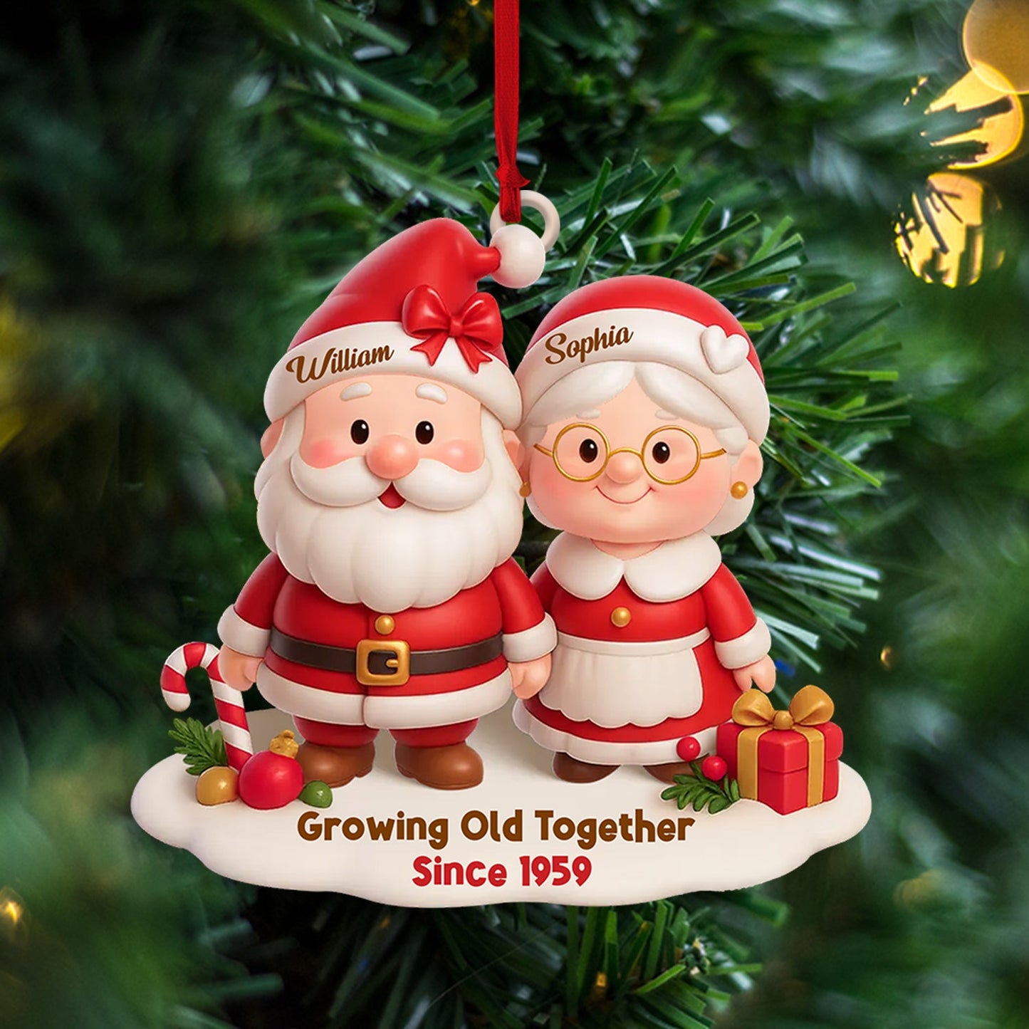 Growing Old Together Christmas, Home Decor, Christmas Ornament, Personalized Ornament