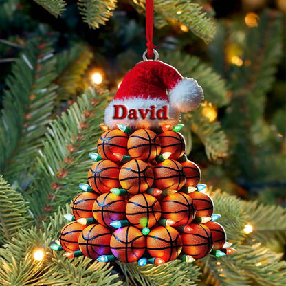 Custom Name Basketball Ornament, Basketball Lover Christmas Gift