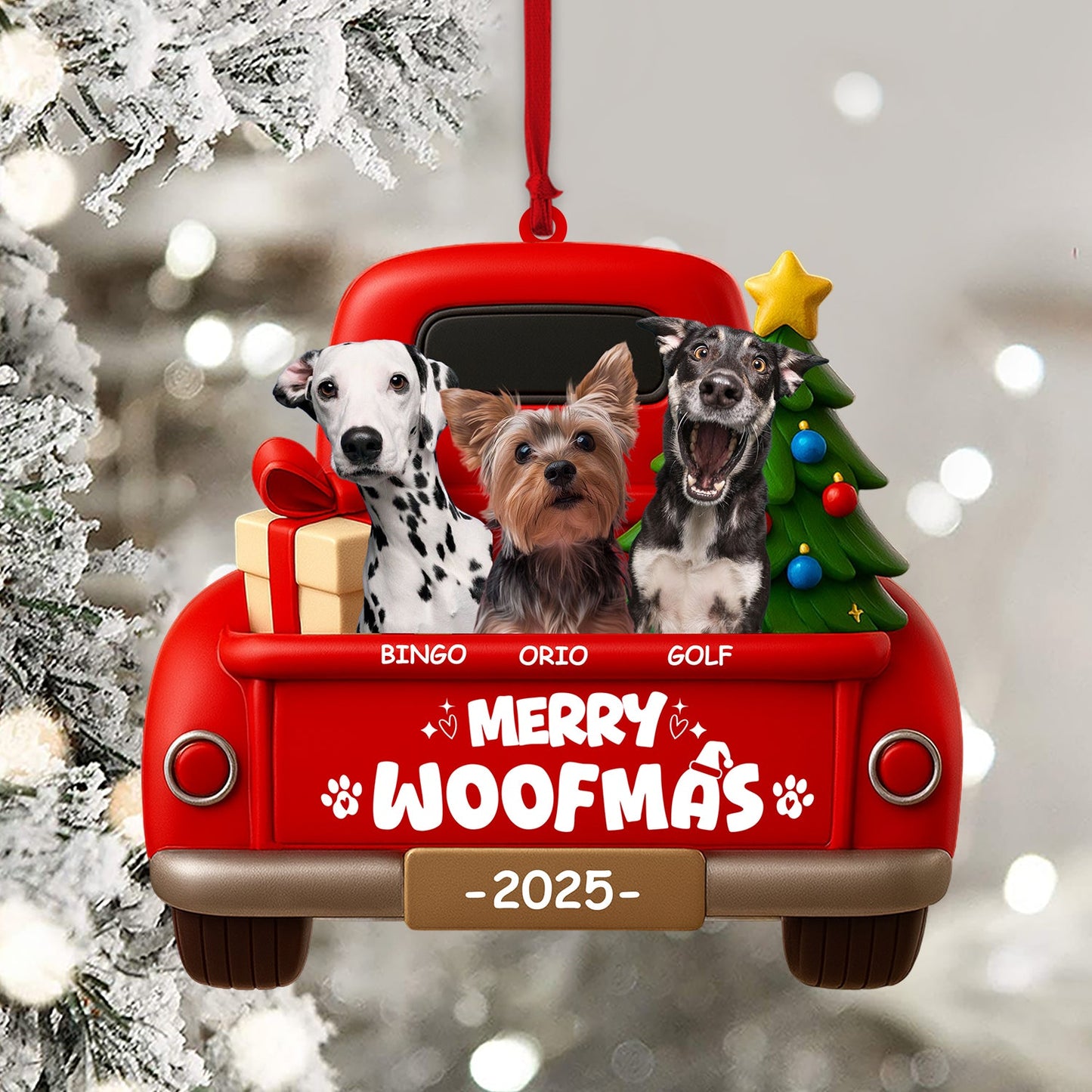 Christmas Pets On Car, Home Decor, Christmas Ornament, Personalized Ornament