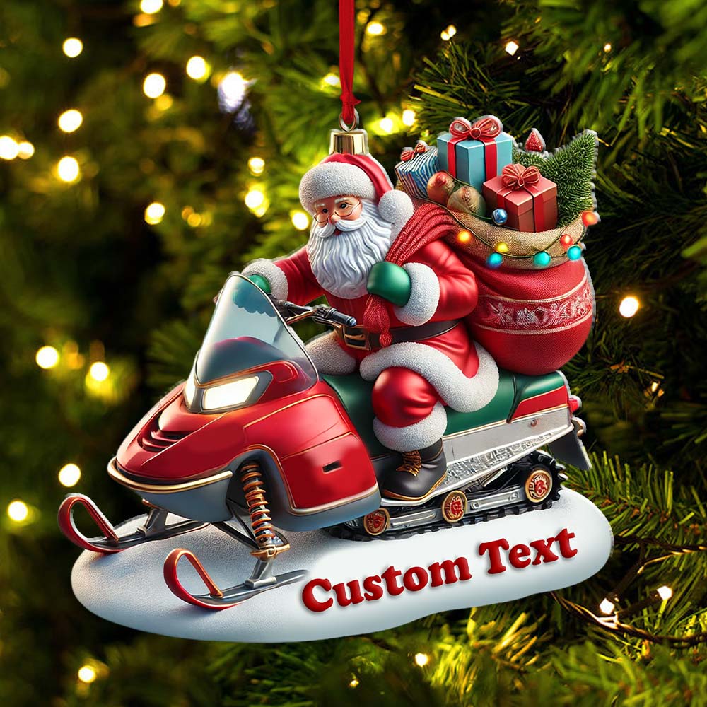 Custom Name Santa Ornament, Christmas Gift Decoration