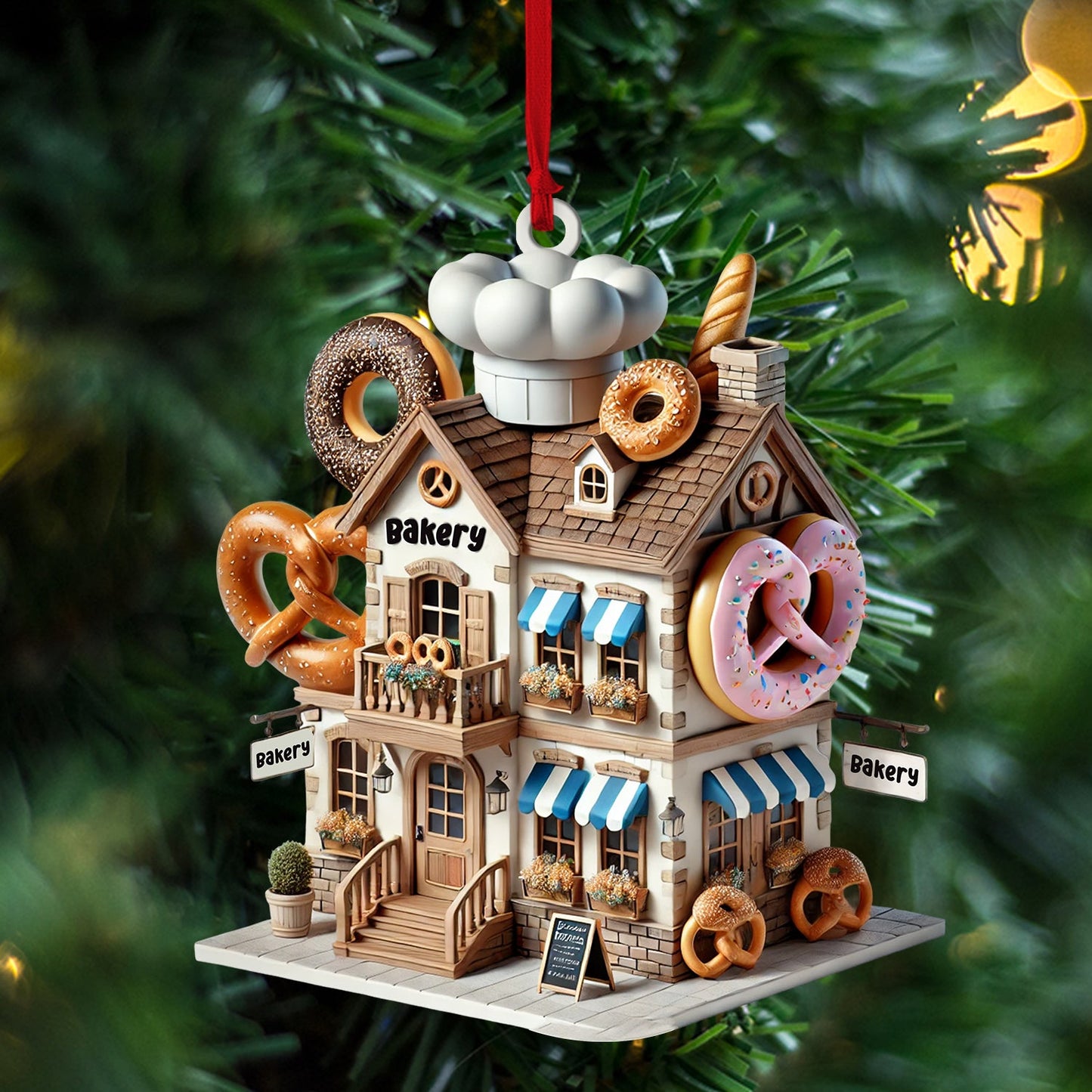 Sweet Bakery Home Decor Christmas Ornament, Personalized Ornament