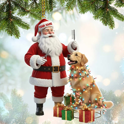 Santa Pet Grooming Home Decor, Christmas Ornament, Personalized Ornament