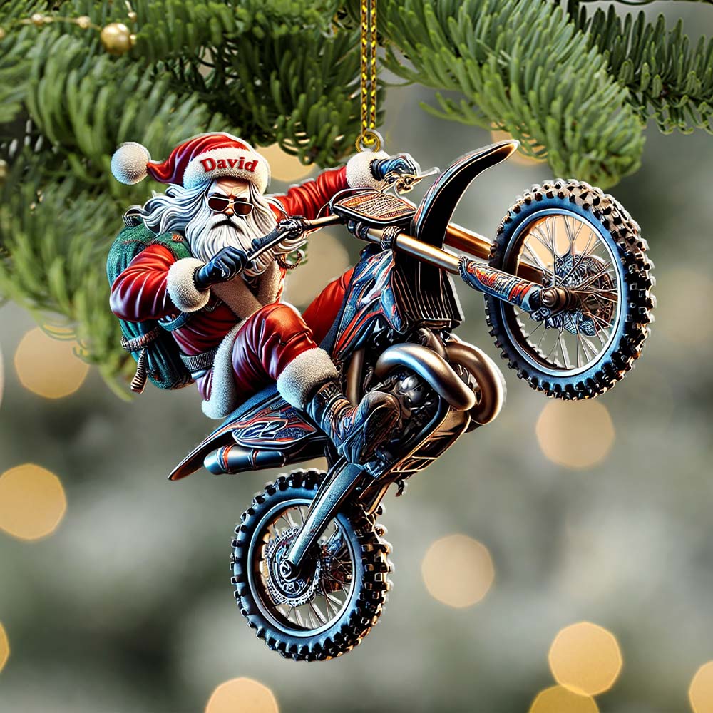 Custom Name Motocross Ornament, Motocross Lover Christmas Gift