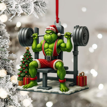 Weightlifting ELF, Home Decor, Christmas Ornament, Personalized Ornament