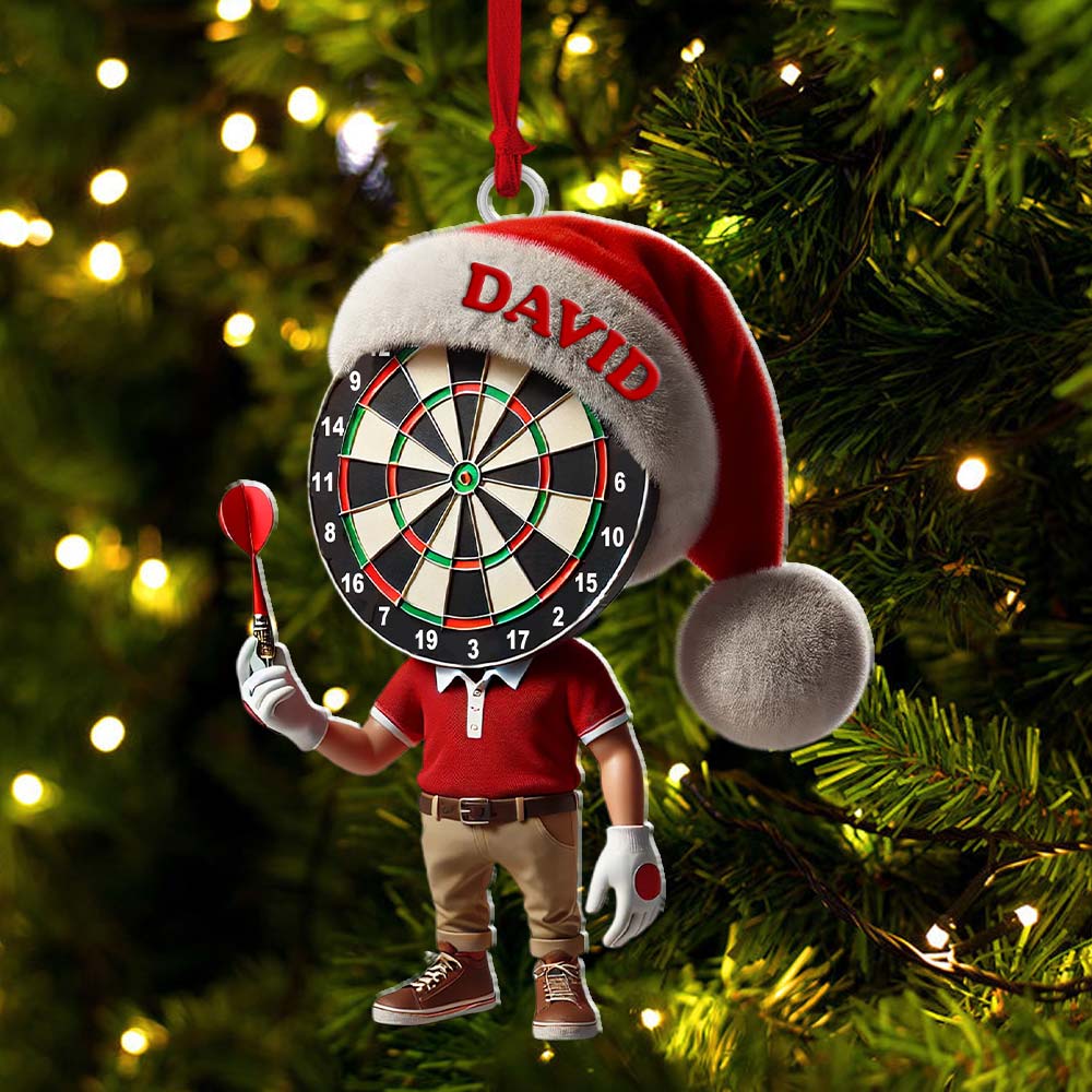 Custom Name Dart Ornament, Christmas Gift Decoration