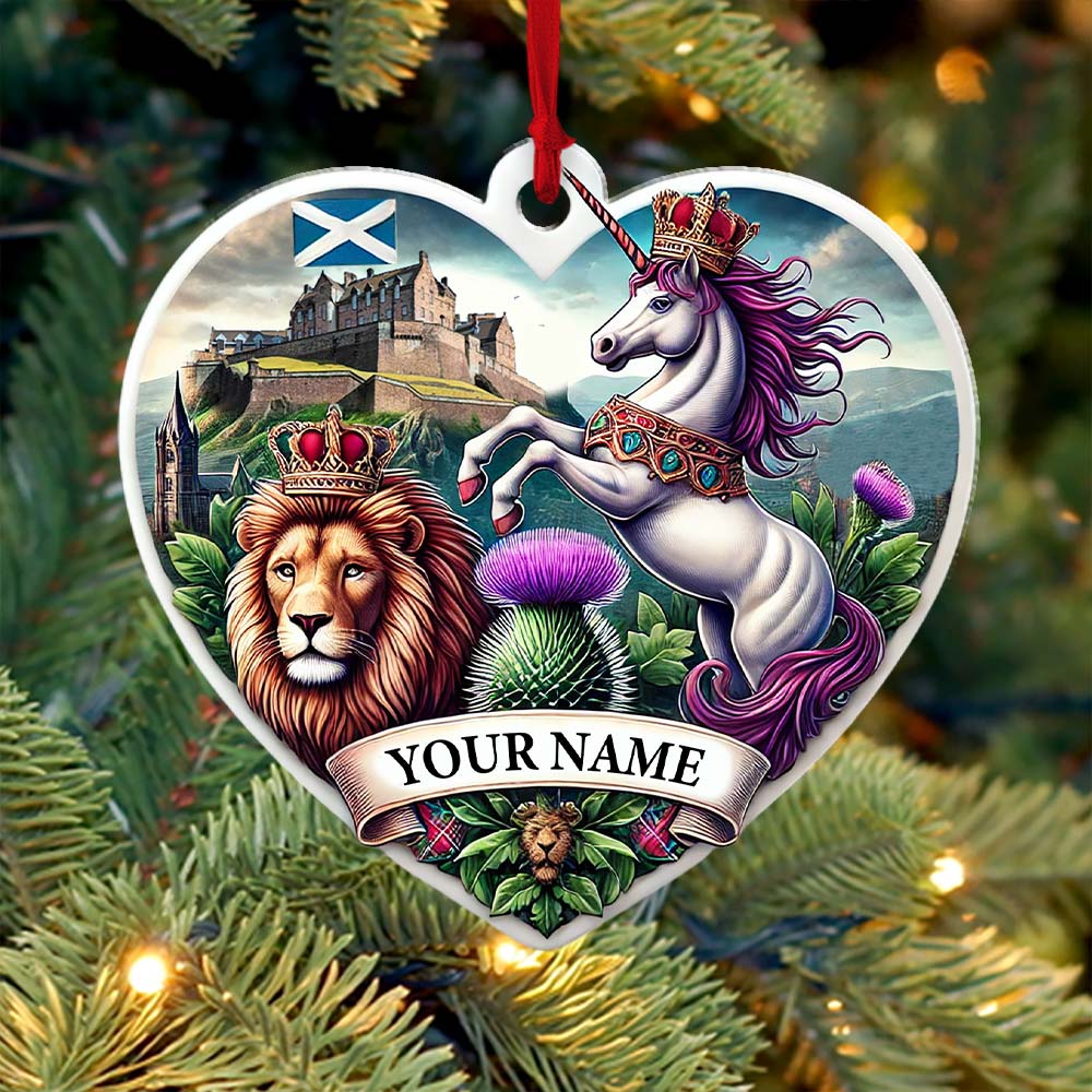 Custom Name Scotland Ornament, Christmas Gift for Scotland Lover