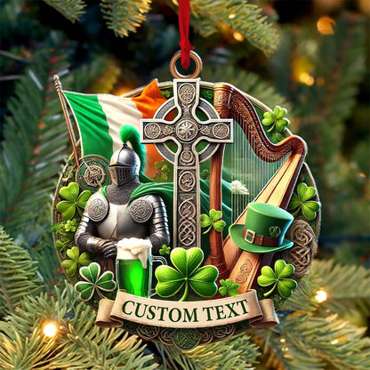 Custom Name Ireland Ornament, Christmas Gift for Ireland Lover
