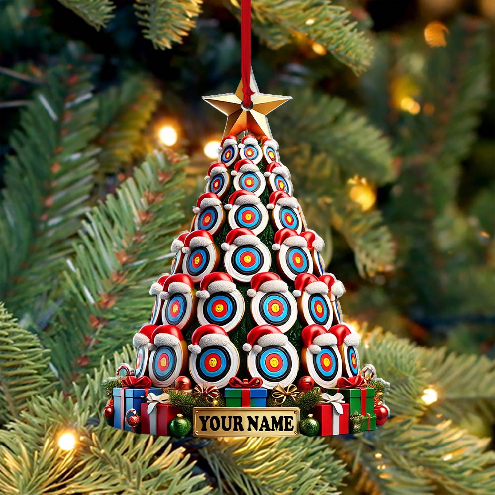 Custom Name Archery Christmas Tree Ornament, Christmas Gift