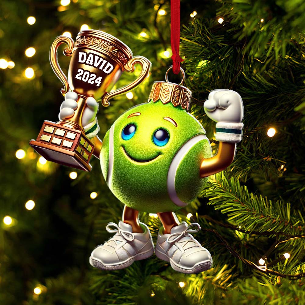 Custom Name Tennis Ornament, Tennis Lover Christmas Gift