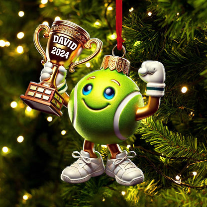 Custom Name Tennis Ornament, Tennis Lover Christmas Gift
