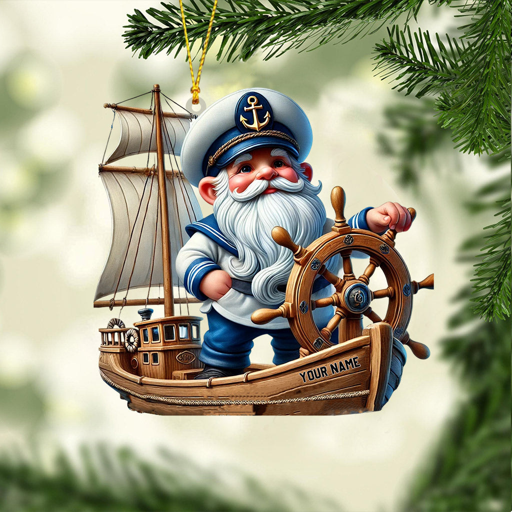 Sailor Santa Home Decor Christmas Ornament, Personalized Ornament