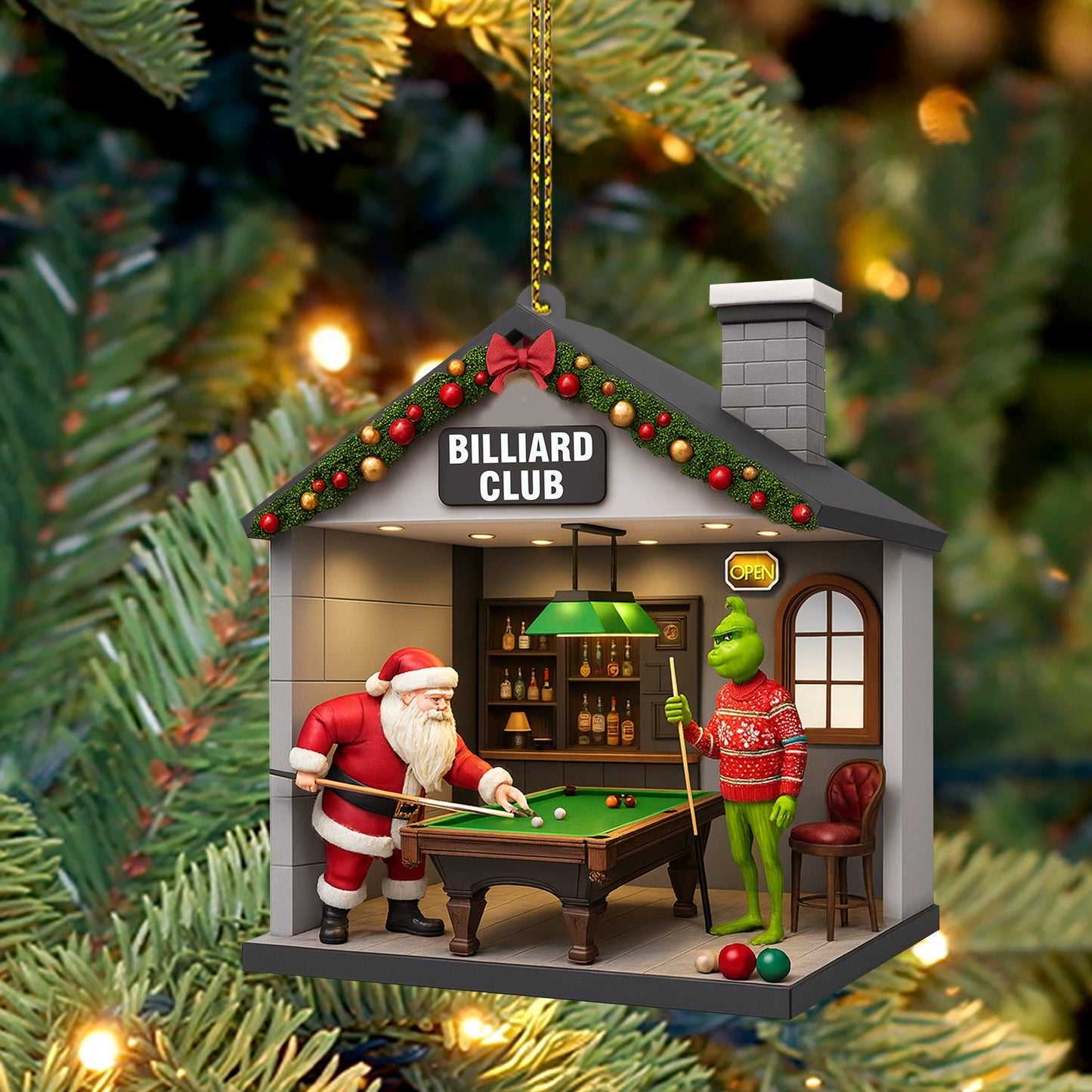 Christmas Billiard Lover, Home Decor, Christmas Ornament, Personalized Ornament