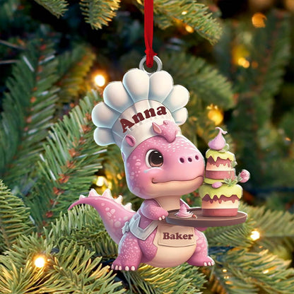 Custom Name Bakery Ornament, Christmas Gift for Baking Lover