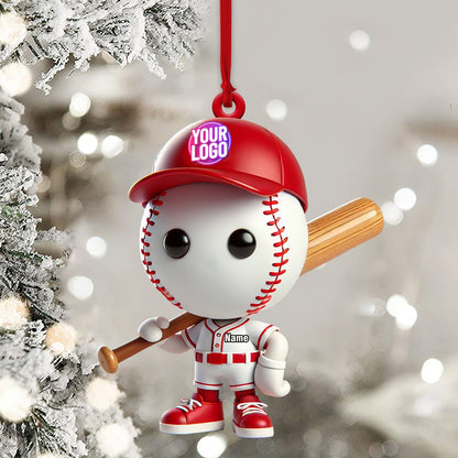Baseball Christmas Ornament, Personalized Ornament