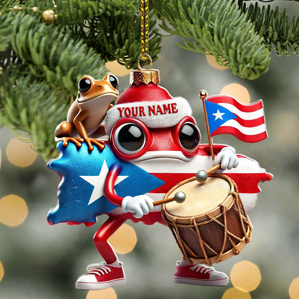Custom Name Puerto Rico Ornament, Puerto Rico Lover Christmas Gift