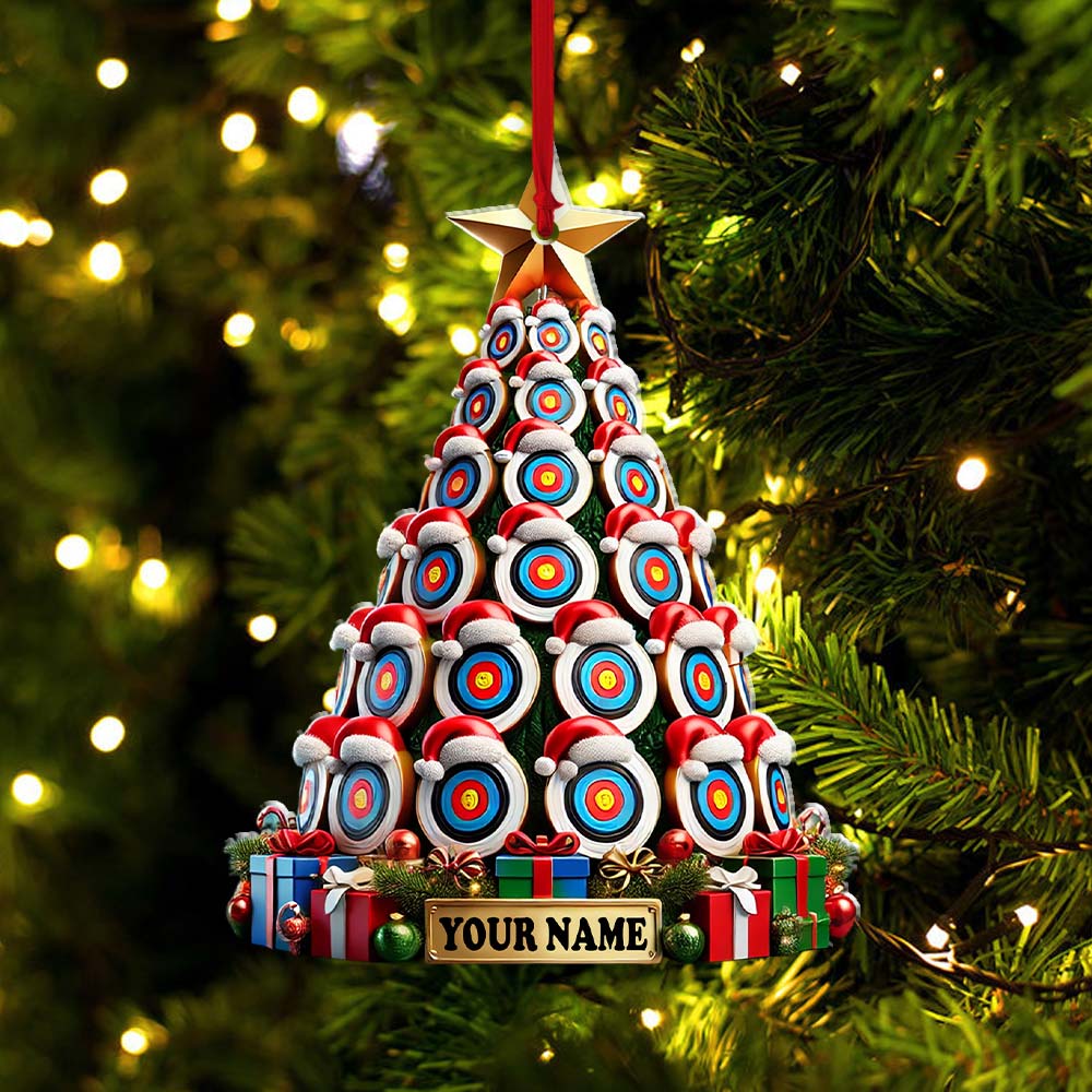 Custom Name Archery Christmas Tree Ornament, Christmas Gift