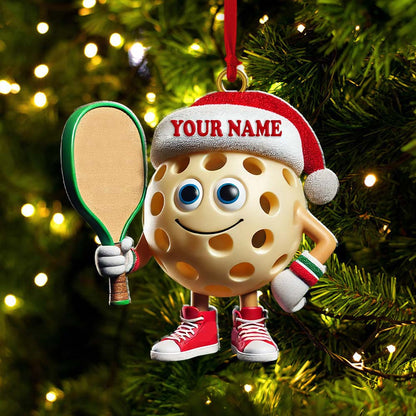 Custom Name Pickleball Ornament, Pickleball Lover Christmas Gift