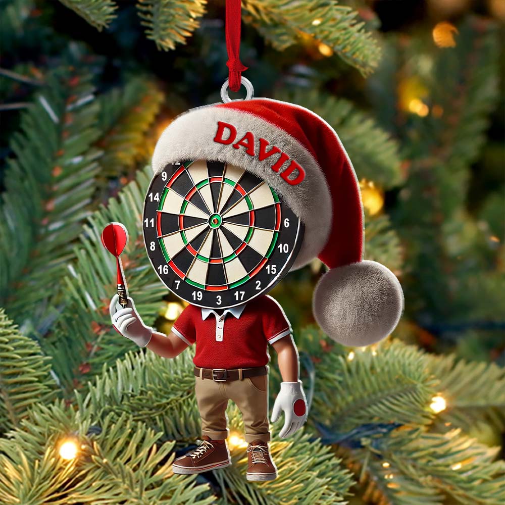 Custom Name Dart Ornament, Christmas Gift Decoration