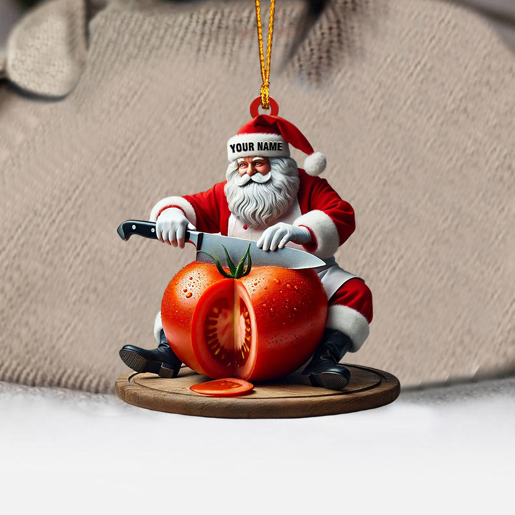 Chef Santa Home Decor Christmas Ornament, Personalized Ornament