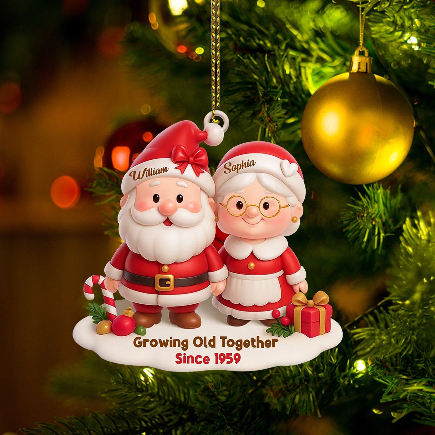 Growing Old Together Christmas, Home Decor, Christmas Ornament, Personalized Ornament