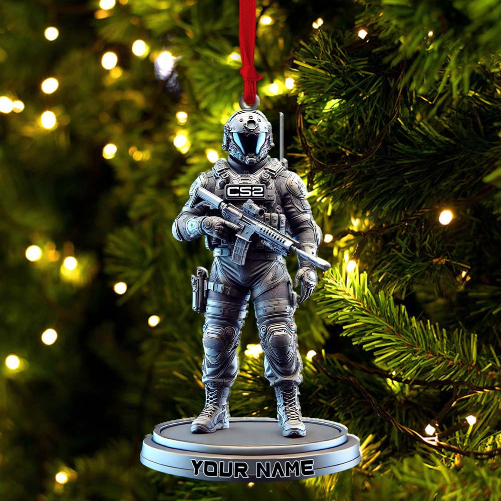 Custom Name Counter Strike Game Ornament, Christmas Gift for Gamer