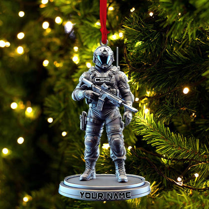Custom Name Counter Strike Game Ornament, Christmas Gift for Gamer