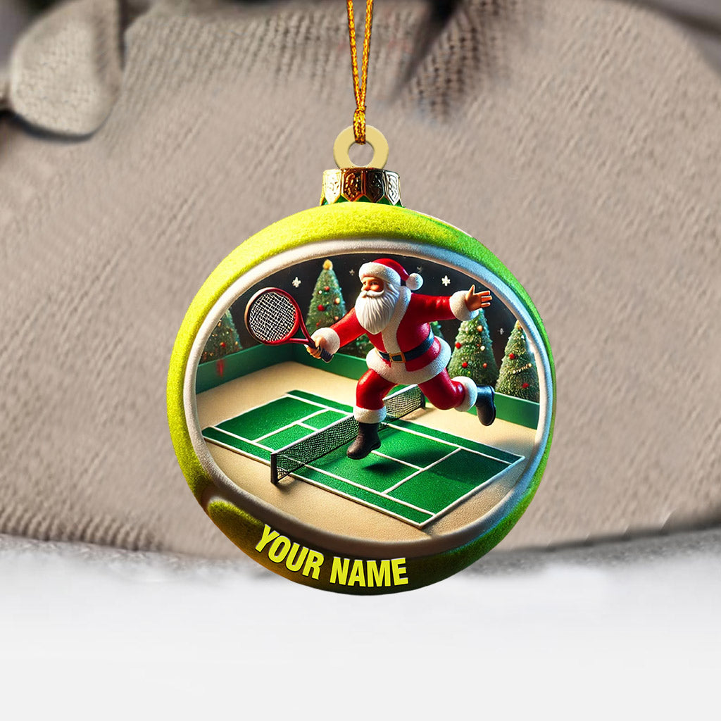 Tennis Santa Decor Christmas Ornament, Personalized Ornament