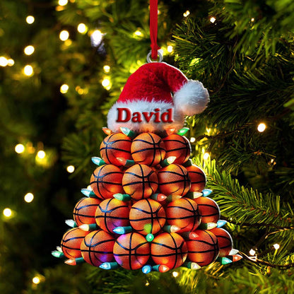 Custom Name Basketball Ornament, Basketball Lover Christmas Gift