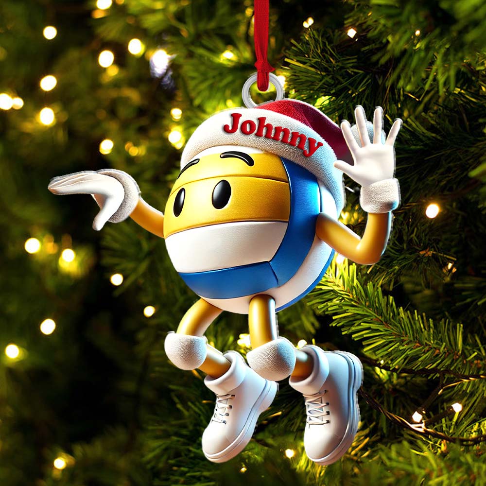 Custom Name Volleyball Ornament, Volleyball Lover Christmas Gift