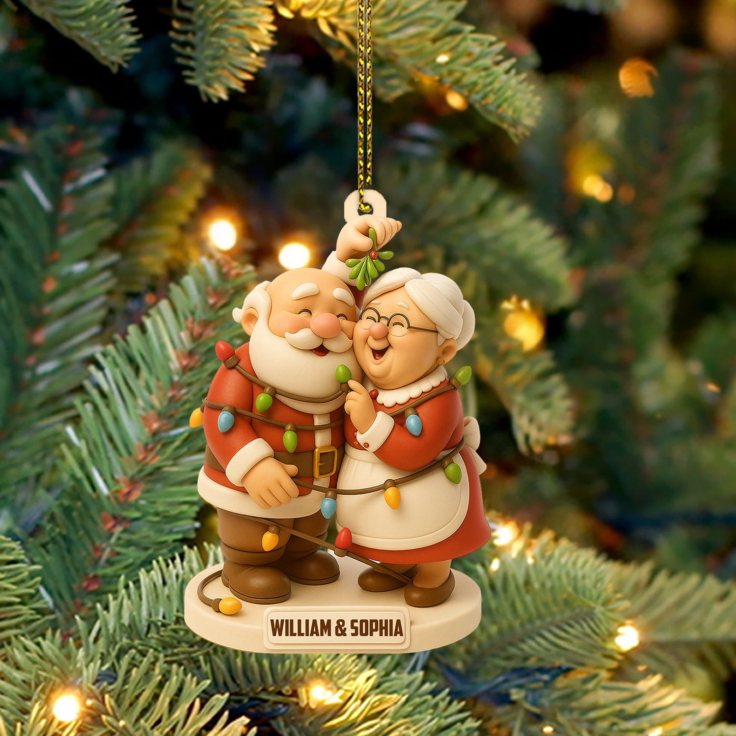 Christmas Old Couple, Home Decor, Christmas Ornament, Personalized Ornament