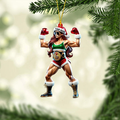 Strong Woman Home Decor Christmas Ornament, Personalized Ornament