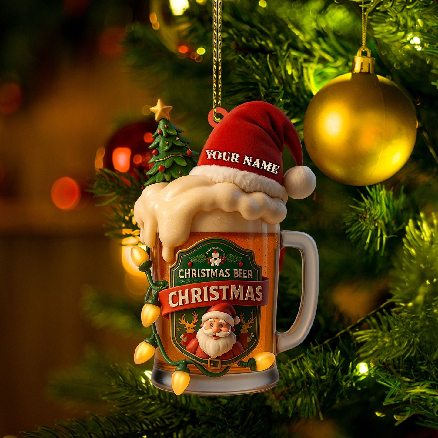 Christmas Beer, Home Decor, Christmas Ornament, Personalized Ornament