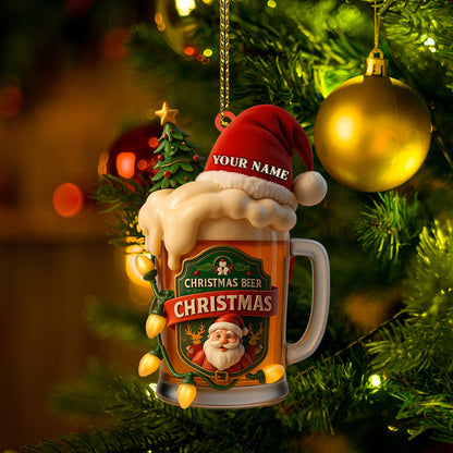 Christmas Beer, Home Decor, Christmas Ornament, Personalized Ornament