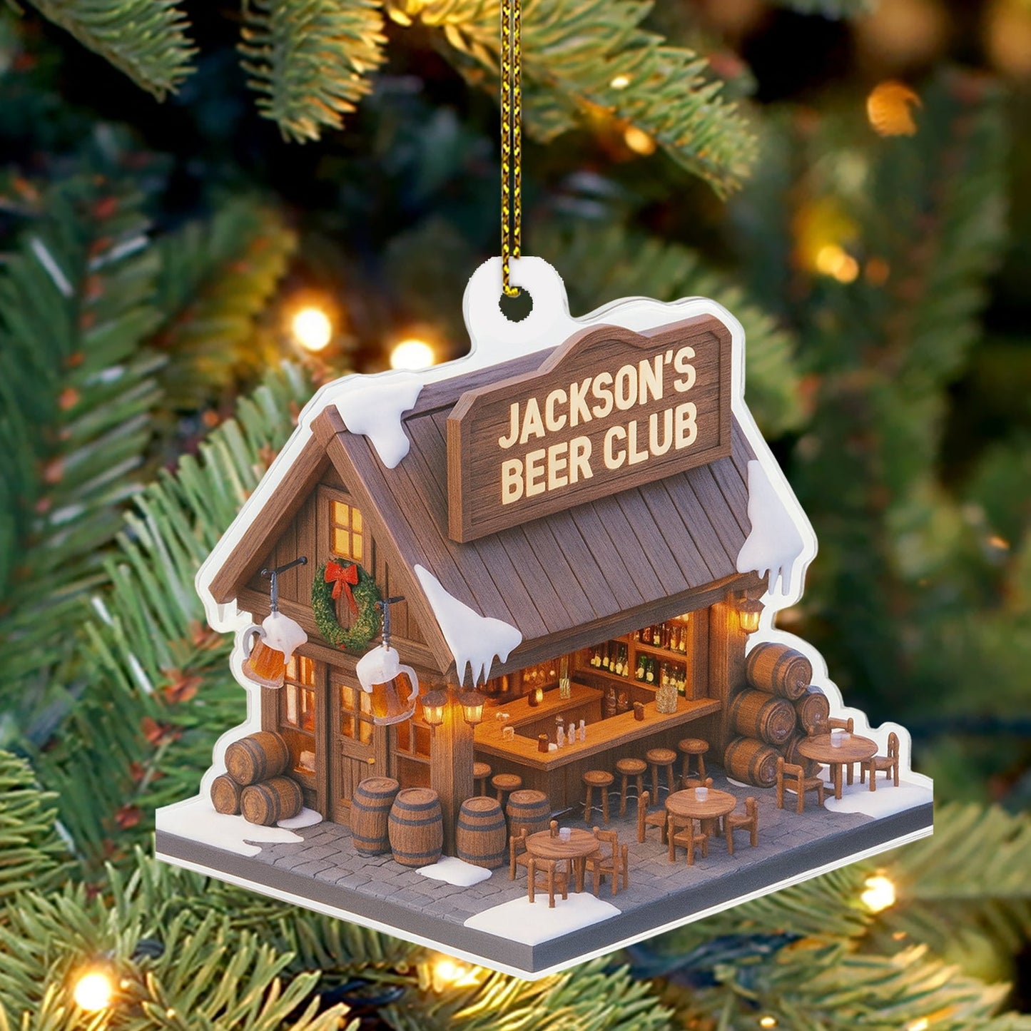 Beer Club, Home Decor, Christmas Ornament, Personalized Ornament