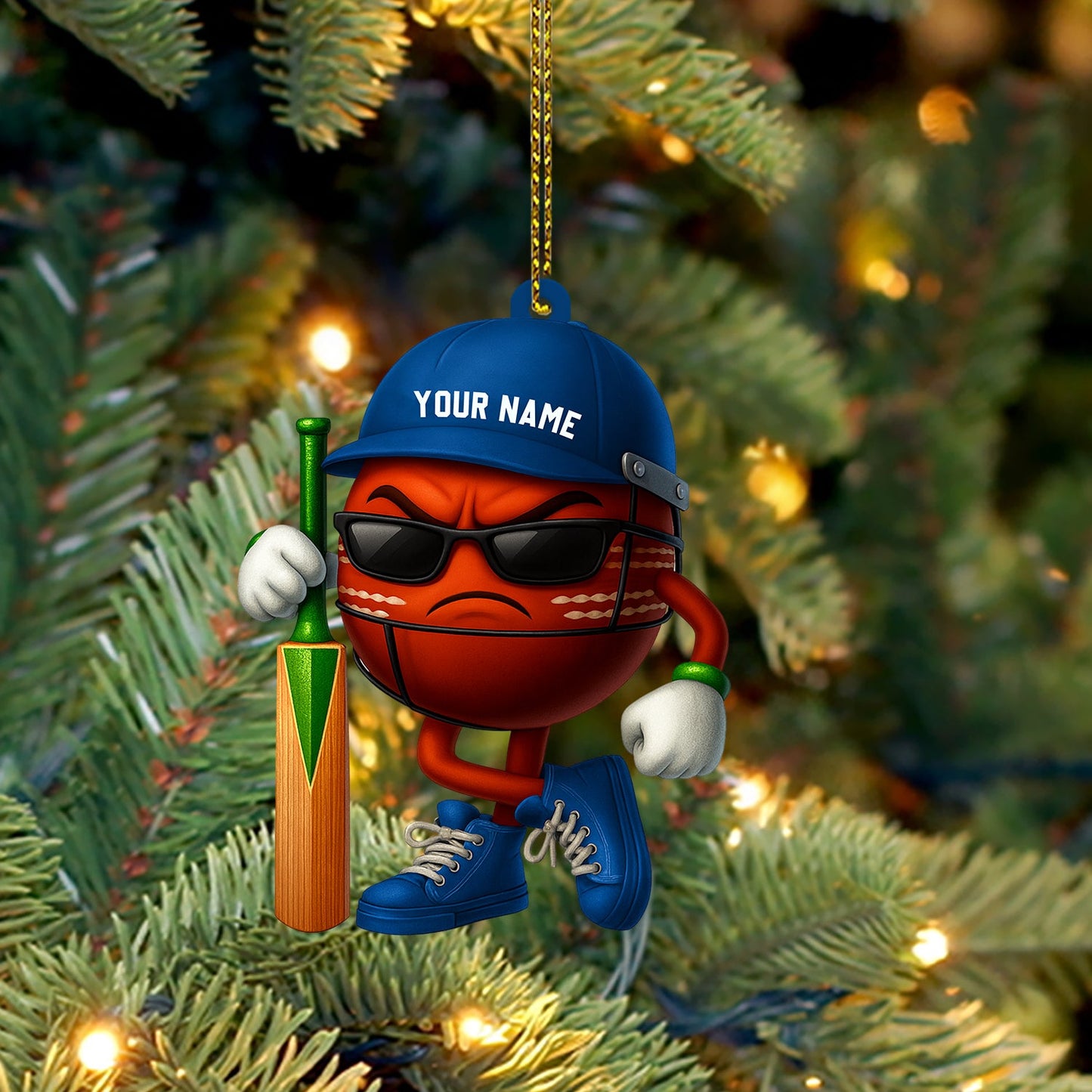 Christmas Cricket Ball, Home Decor, Christmas Ornament, Personalized Ornament