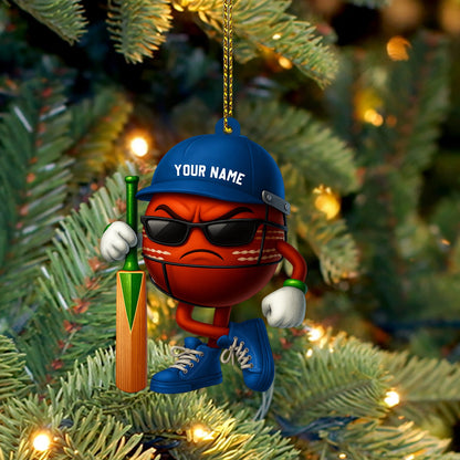 Christmas Cricket Ball, Home Decor, Christmas Ornament, Personalized Ornament