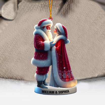 Santa Couple Christmas Ornament, Personalized Ornament