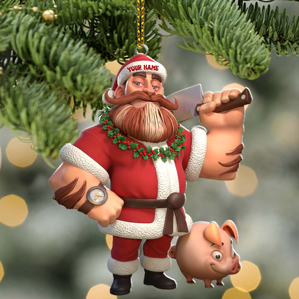 Christmas Butcher Home Decor, Christmas Ornament, Personalized Ornament