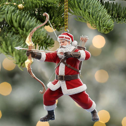 Christmas Archery Santa Home Decor, Christmas Ornament, Personalized Ornament