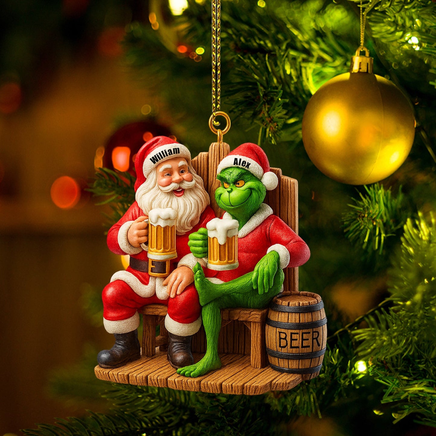 Beer Friends, Home Decor, Christmas Ornament, Personalized Ornament