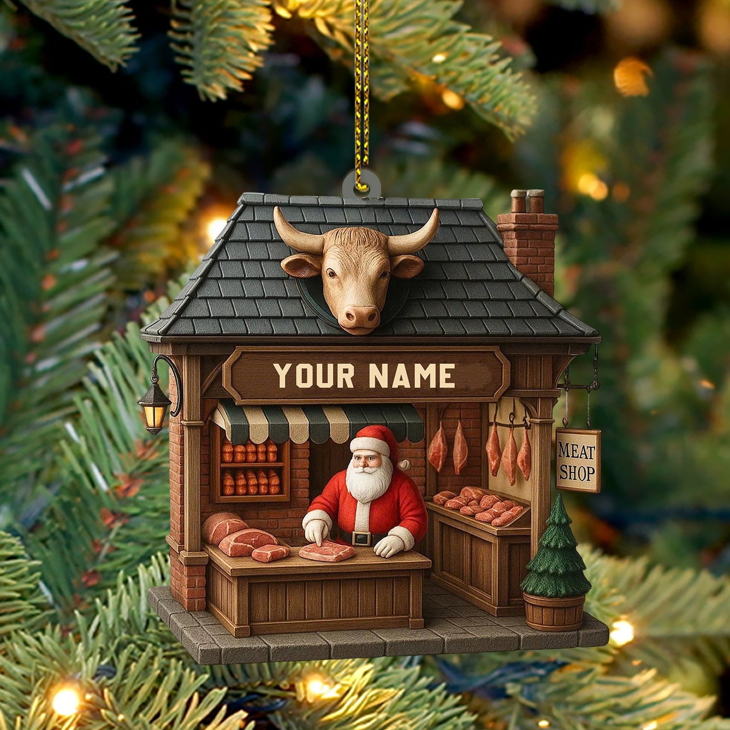 Christmas Beef, Home Decor, Christmas Ornament, Personalized Ornament