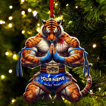 Custom Name Muay Thai Ornament, Christmas Gift for Muay Thai Lover