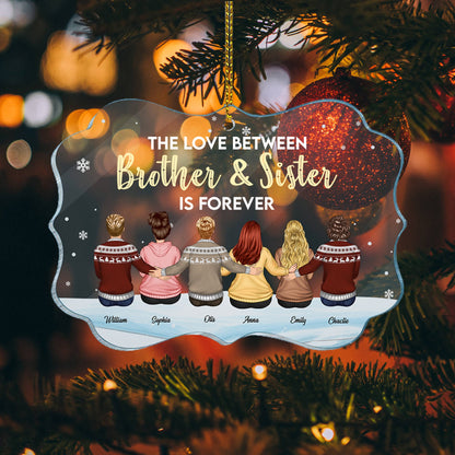 Brother and Sister Forever - Custom Appearances, Quote And Names Christmas Gift - Personalized Acrylic Ornament