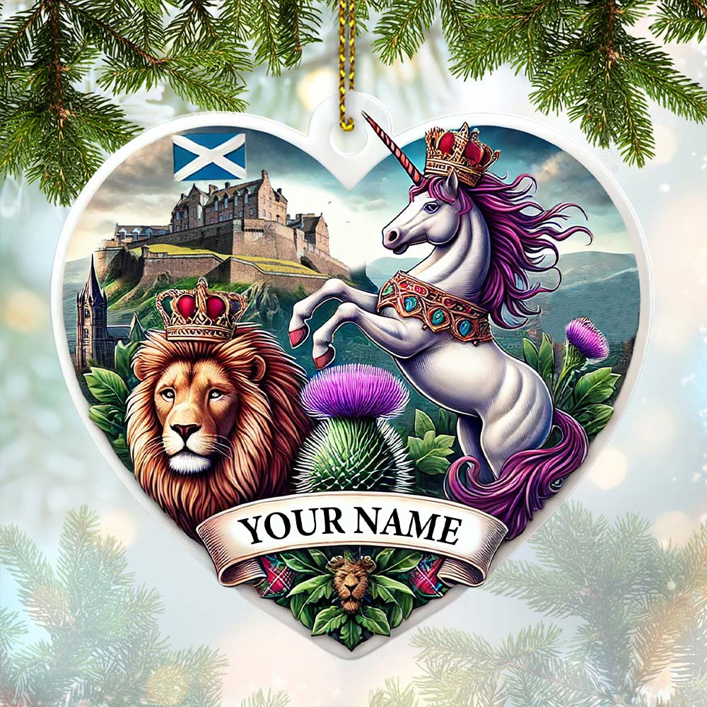 Custom Name Scotland Ornament, Christmas Gift for Scotland Lover
