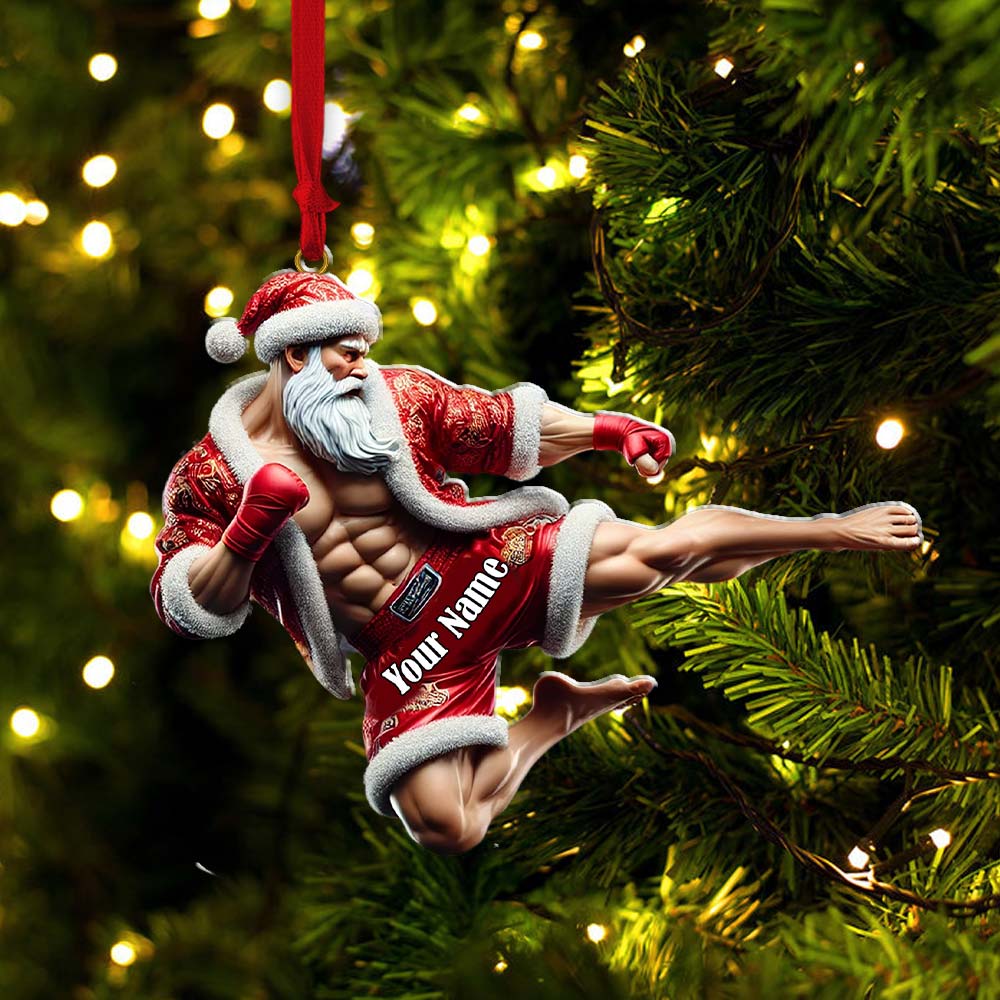 Custom Name Muay Thai Ornament, Christmas Gift for Muay Thai Lover