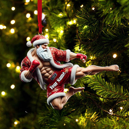 Custom Name Muay Thai Ornament, Christmas Gift for Muay Thai Lover