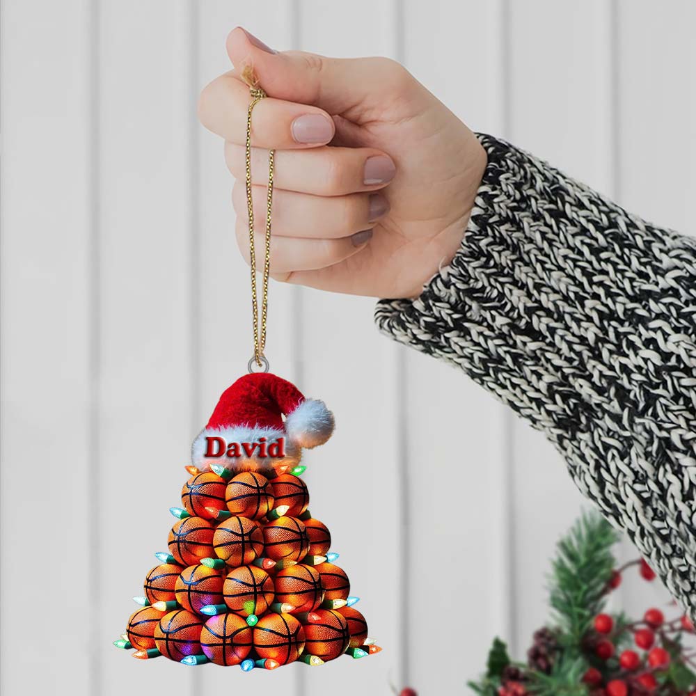 Custom Name Basketball Ornament, Basketball Lover Christmas Gift