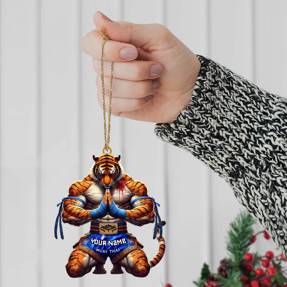 Custom Name Muay Thai Ornament, Christmas Gift for Muay Thai Lover