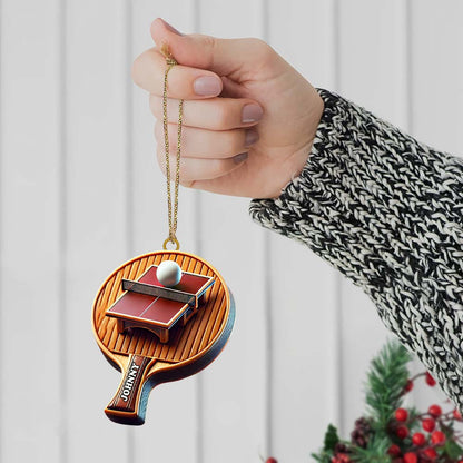 Custom Name Ping Pong Ornament, Christmas Gift for Ping Pong Lover