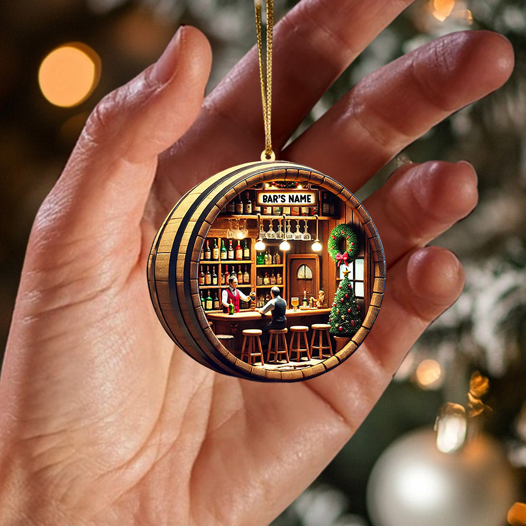Bar Home Decor Christmas Ornament, Personalized Ornament